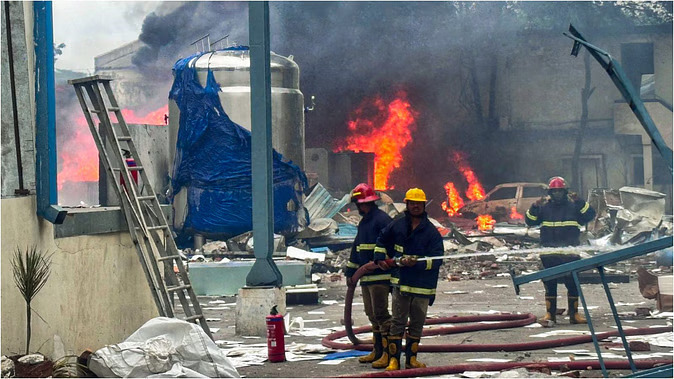 दवा उत्पादन संयंत्र विस्फोट तेलंगाना