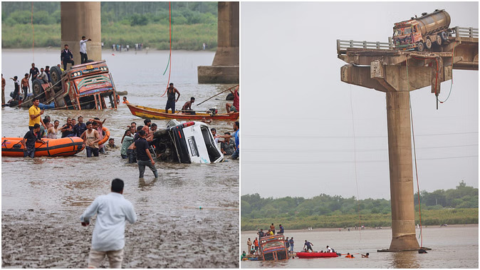 वडोदरा में पुल ढहने की घटना में मरने वालों की संख्या बढ़कर 13 हुई