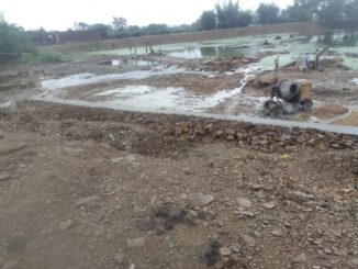 कटनी : तालाब के घाट निर्माण में गुणवत्ताहीन कार्य के लगे आरोप, जांच की मांग