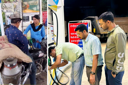 इंदौर में मोटरसाइकिल चालक ने हेलमेट की जगह पहना दूध की टंकी का ढक्कन, पेट्रोल पंप सील
