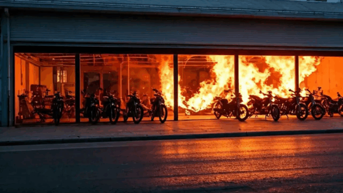 पुणे : बाइक शोरूम में आग लगी, 60 वाहन जलकर नष्ट, एक व्यक्ति की बाल-बाल बची जान