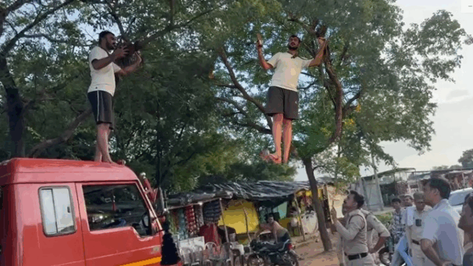 शिवपुरी में ट्रक चालक ने परिवहन चौकी पर फांसी लगाने की कोशिश की