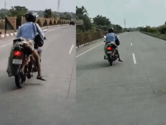 नागपुर में भीषण हादसे के बाद पति ने पत्नी के शव को मोटरसाइकिल से बांधा : वीडियो वायरल
