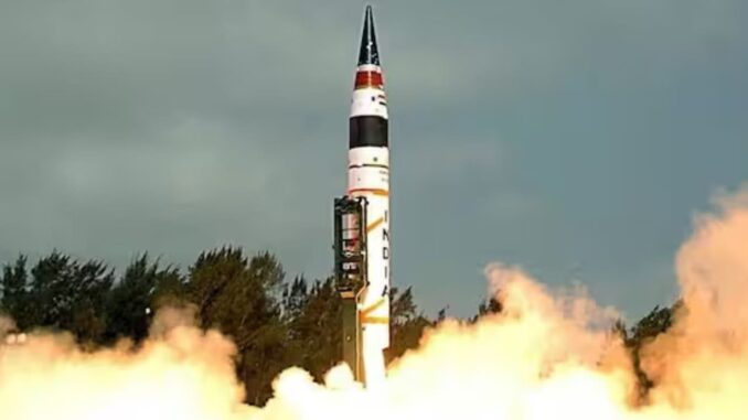 भारत ने अग्नि-5 बैलिस्टिक मिसाइल का सफल परीक्षण किया