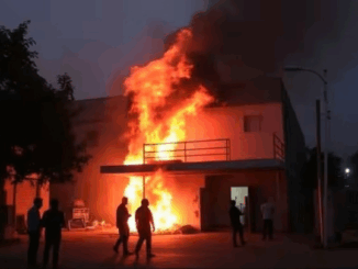 नरसिंहपुर में महिलाओं ने शराब की दुकान को किया आग के हवाले