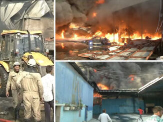 इंदौर में तीन कारखानों में आग लगी, मौके पर पहुंची फायर ब्रिगेड की गाड़ियां