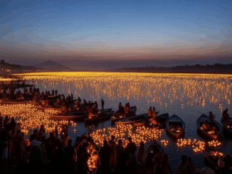 चित्रकूट में मंदाकिनी नदी के किनारे 12 लाख श्रद्धालुओं ने किया दीपदान