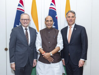 रक्षा मंत्री राजनाथ सिंह ने अपने ऑस्ट्रेलियाई समकक्ष के साथ वार्ता की