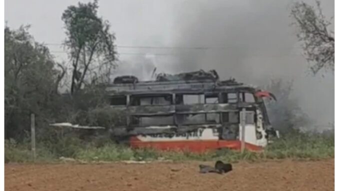 राजस्थान : बस बिजली के तारों के संपर्क में आई, दो व्यक्तियों की मौत और दस झुलसे