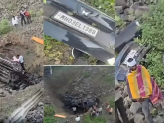 रतलाम में दिल्ली-मुंबई एक्सप्रेस वे का बैरियर तोड़कर खाई में गिरी बेकाबू कार, पांच लोगों की मौत
