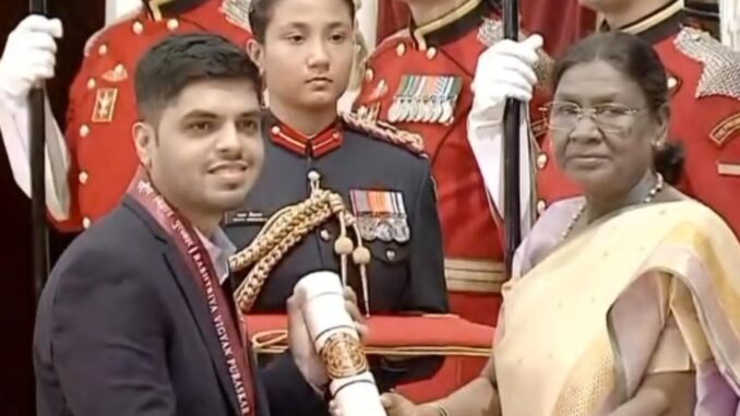 अंकुर गर्ग राष्ट्रपति पुरस्कार से सम्मानित, क्षेत्र का बढ़ाया मान