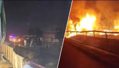 कर्नाटक : चित्रदुर्ग में ट्रक से टक्कर के बाद स्लीपर बस में लगी आग, 9 लोगों की जिंदा जलकर मौत