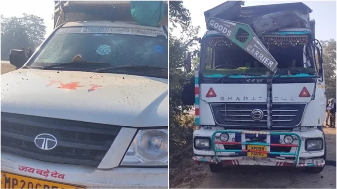 मंडला में ट्रक ने पिकअप वाहन को मारी टक्कर, तीन की मौत