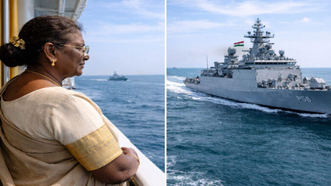 भारतीय नौसेना देश के समुद्री हितों की रक्षा के लिए पूरी तरह सर्तक : राष्ट्रपति मुर्मू