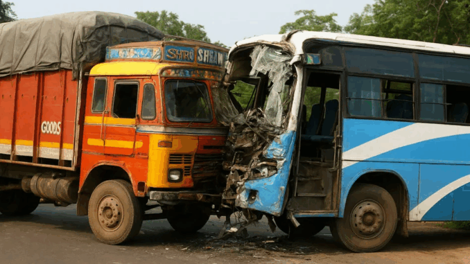 पश्चिम बंगाल के पूर्व बर्धमान में बस और ट्रक की टक्कर में एक महिला की मौत, 30 घायल