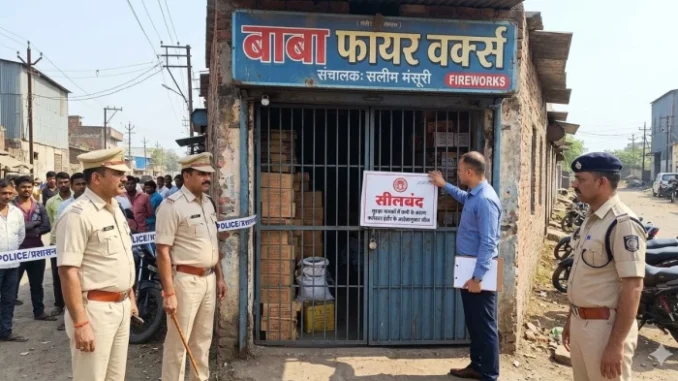 सुरक्षा मानकों में कमियों के कारण तीन पटाखा कारखाने सील