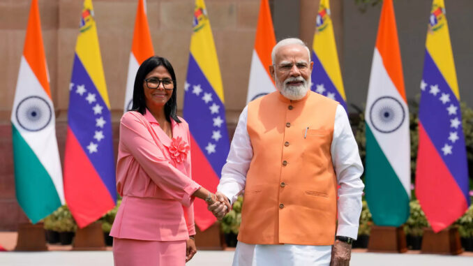 प्रधानमंत्री मोदी ने वेनेजुएला की कार्यवाहक राष्ट्रपति डेल्सी रोड्रिगेज से वार्ता की