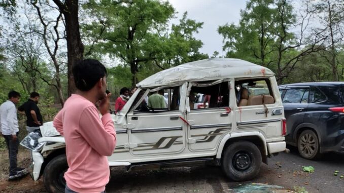 नर्मदापुरम में तेज रफ्तार एसयूवी सड़क किनारे पेड़ से टकराकर पलटी, पांच की मौत, दो घायल