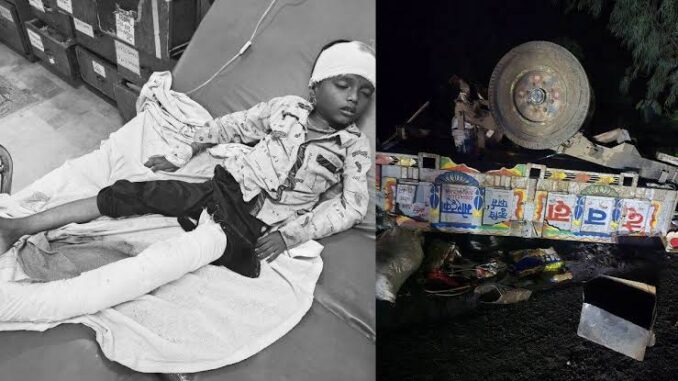 मंदसौर में मजदूरों को ले जा रहे ट्रैक्टर की ट्रक से टक्कर, दो बच्चों सहित तीन लोगों की मौत